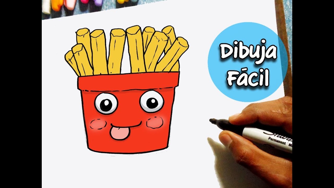 Como Dibujar Papas Fritas Kawaii muy Facil | Dibustrador Studio