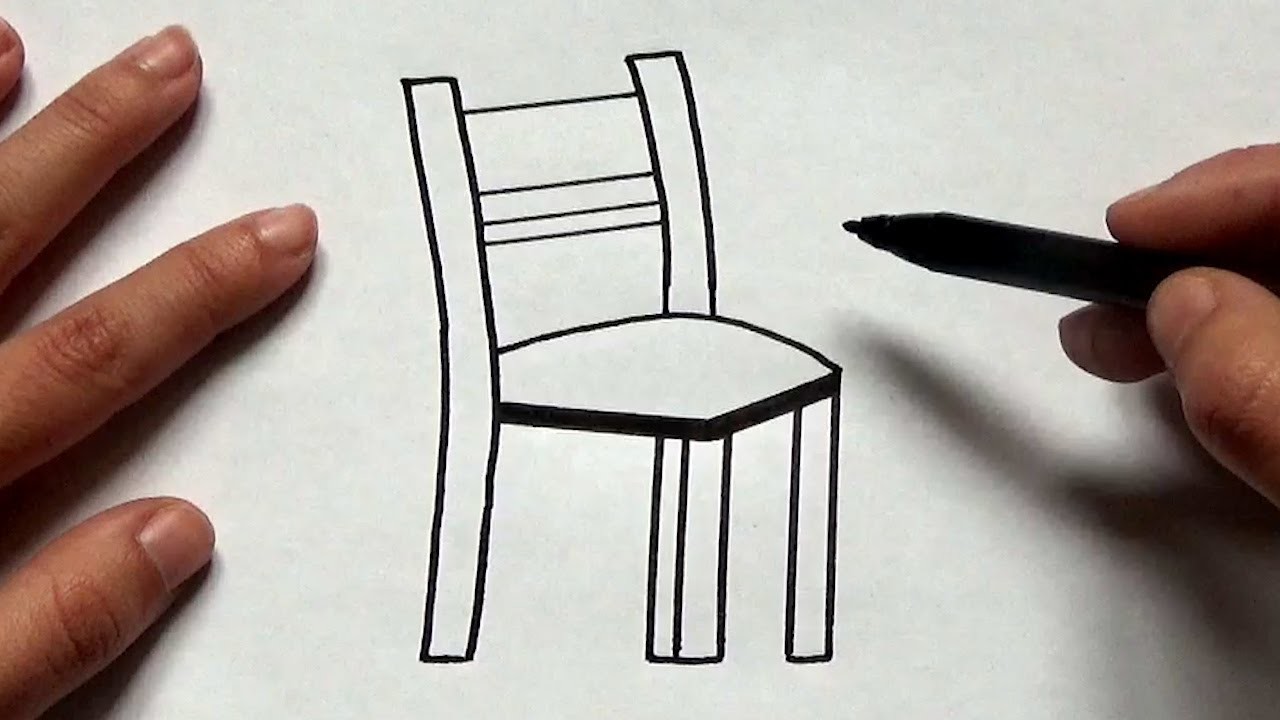 Cómo dibujar una SILLA paso a paso y fácil -  Dibujo de  una Silla