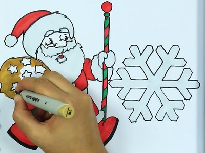 Cómo dibujar y colorear a Papá Noel | Aprender animales | Aprender colores