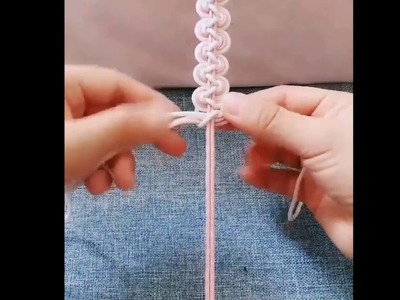 Como hacer pulsera de hilo fácil y ancha  Paso a Paso  DIY Macrame Friendship Bracelet