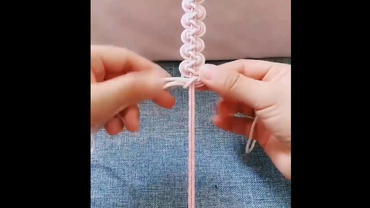 Como hacer pulsera de hilo fácil y ancha  Paso a Paso  DIY Macrame Friendship Bracelet