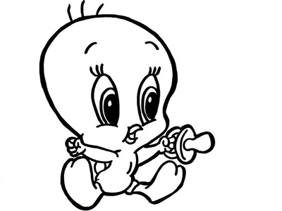 Drawings Looney Toons for children | Dibujos de Piolín bebé | How to draw Tweety baby