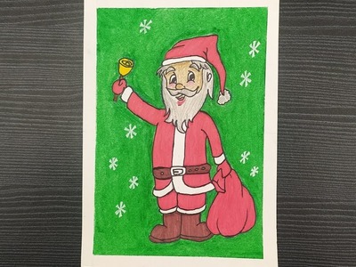 How To Draw A Cute Santa Claus || Santa Claus Drawing With Oil Pastels || Christmas Special Drawing