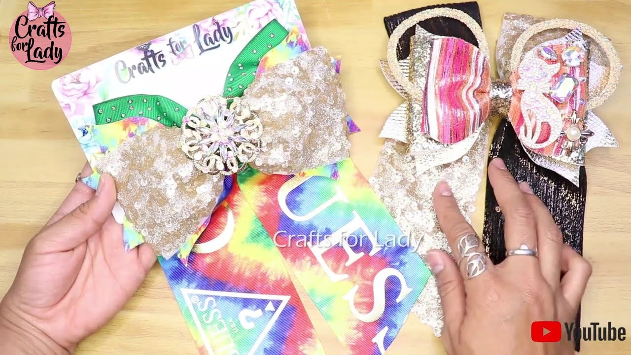 Lazo de moda con listón de 7.5 cm de ancho || Moño para niñas || Moño de moda #craftsforlady