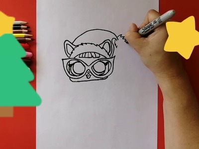 #lolsurprise#glitter Como dibujar una mascota LOL???? celebrando navidad????How to draw   LOL Soprise Pet