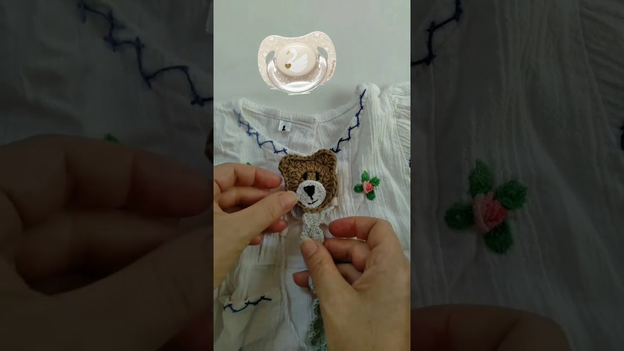 Porta chupetes tejido a crochet, Sopa de Cosas Lindas