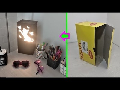 Hacer una lampara casera con una caja de carton reciclada