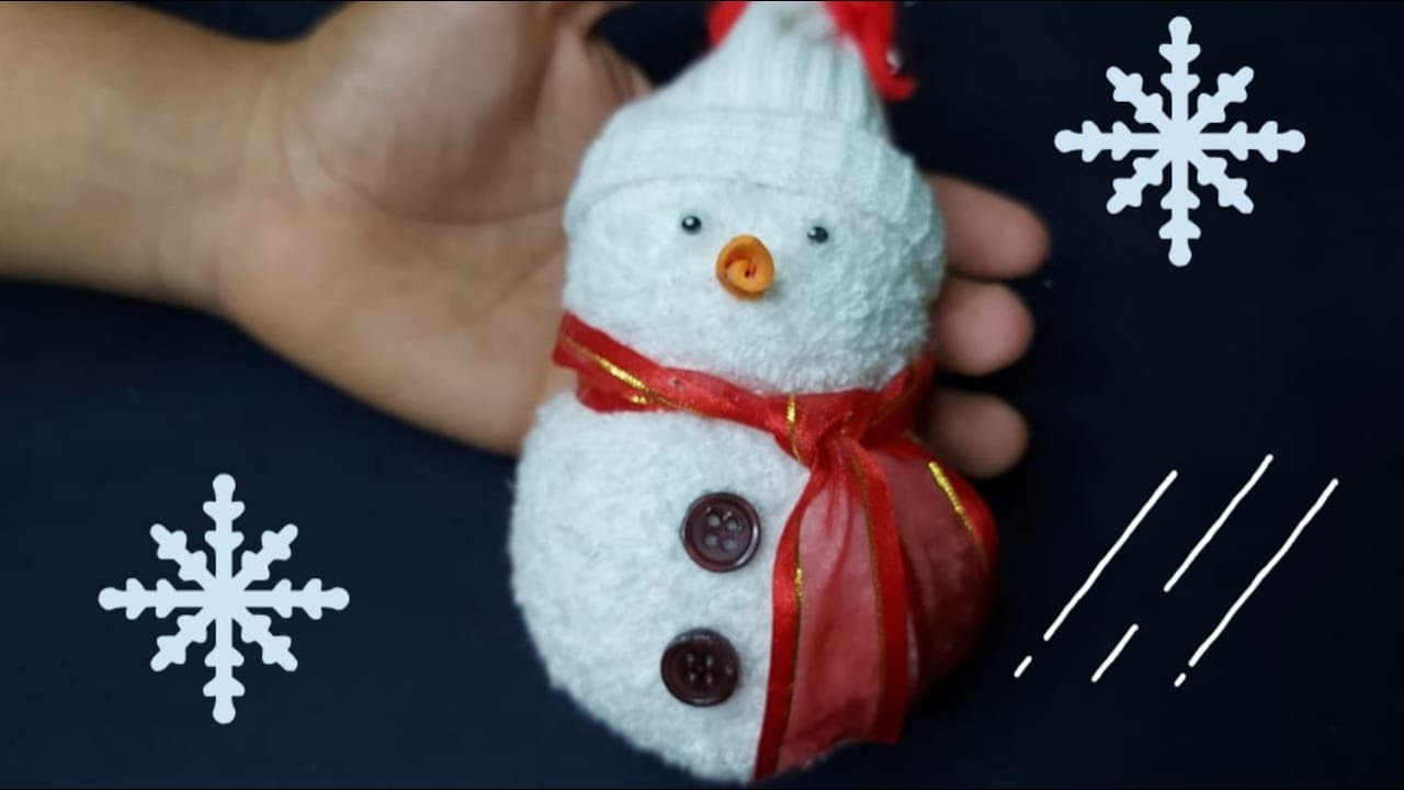 Bonito muñeco de nieve fácil de hacer || Manualidad Navideña ⛄