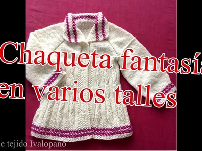 Cómo tejer CHAQUETA o suéter para bebé en VARIOS TAMAÑOS.