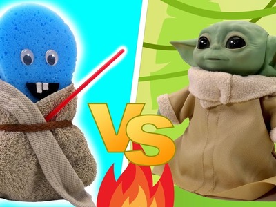 Entrenamiento Jedi de Baby Yoda | Spongy vs Grogu