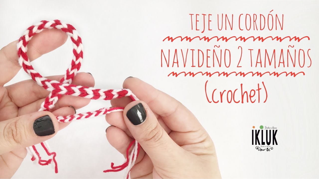 Teje un cordón navideño fácil a Crochet