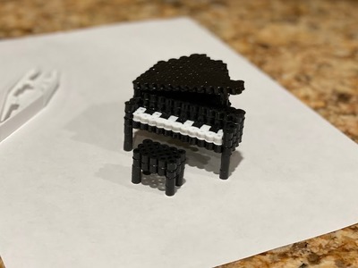 3D Perler Beads Grand Piano