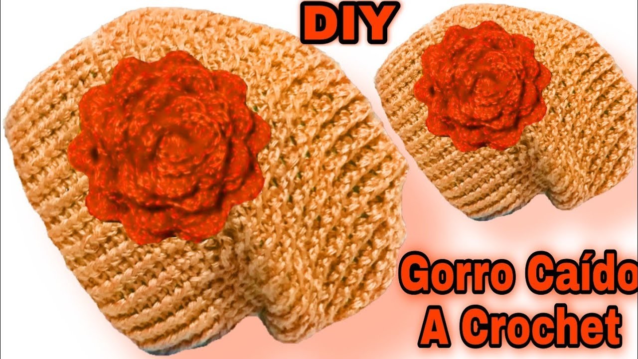 Aprende a tejer GORROS CAIDOS para *TODAS LAS TALLAS* a crochet