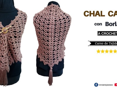 ???? Chal Capa a Crochet con Borlas – Diseño Vintage Moderno ✅ Tejidos a Crochet