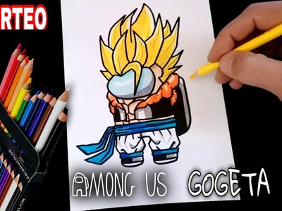 COMO DIBUJAR AMONG US FUSIÓN CON GOGETA | FUSION ART CHALLENGE | how to draw among us gogeta
