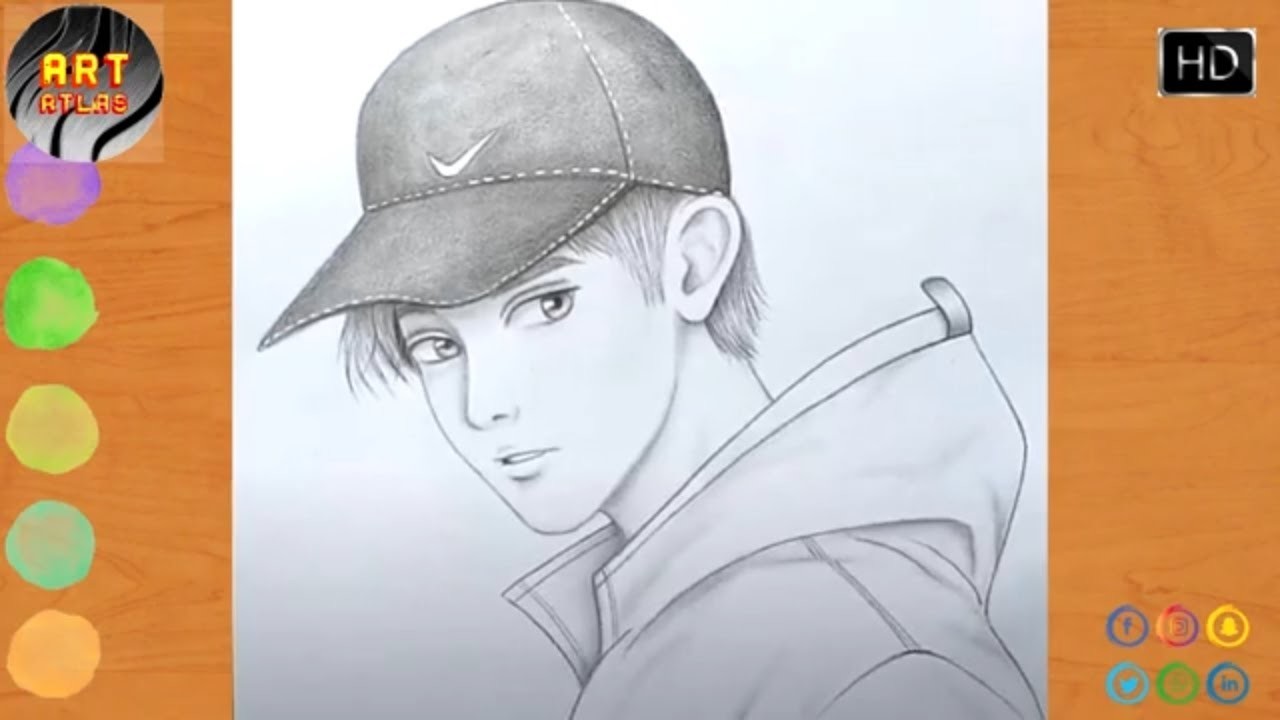 Cómo dibujar paso a paso  un chico con gorra para principiantes. 