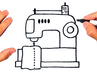 Como dibujar una Máquina de Coser | Dibujo Máquina de Costura