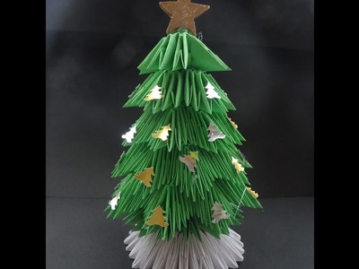 Cómo hacer un árbol de Navidad en origami 3d