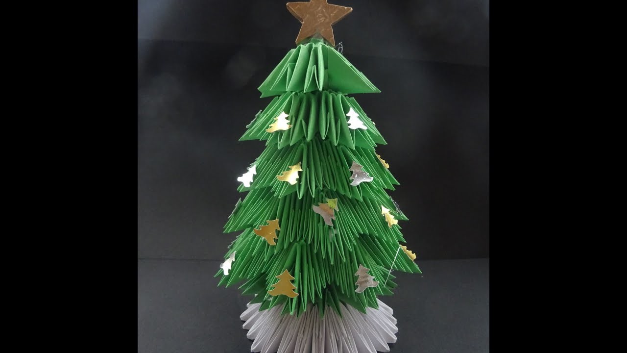 Cómo hacer un árbol de Navidad en origami 3d