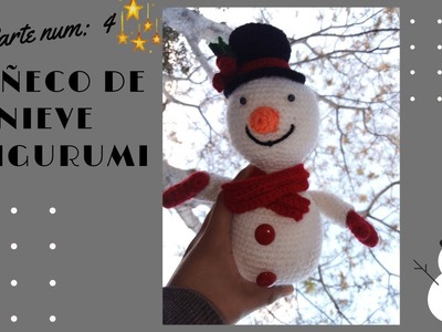 MUÑECO DE NIEVE AMIGURUMI TEJIDO A CROCHET IDEAL PARA PRINCIPIANTES.