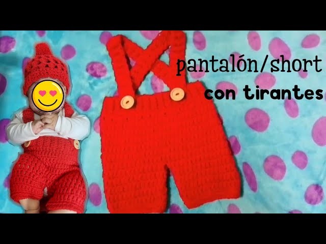 Pantalón con tirantes [Pieza #3 de conjunto para bebé ????] tejido fácil a crochet |Nya crochet
