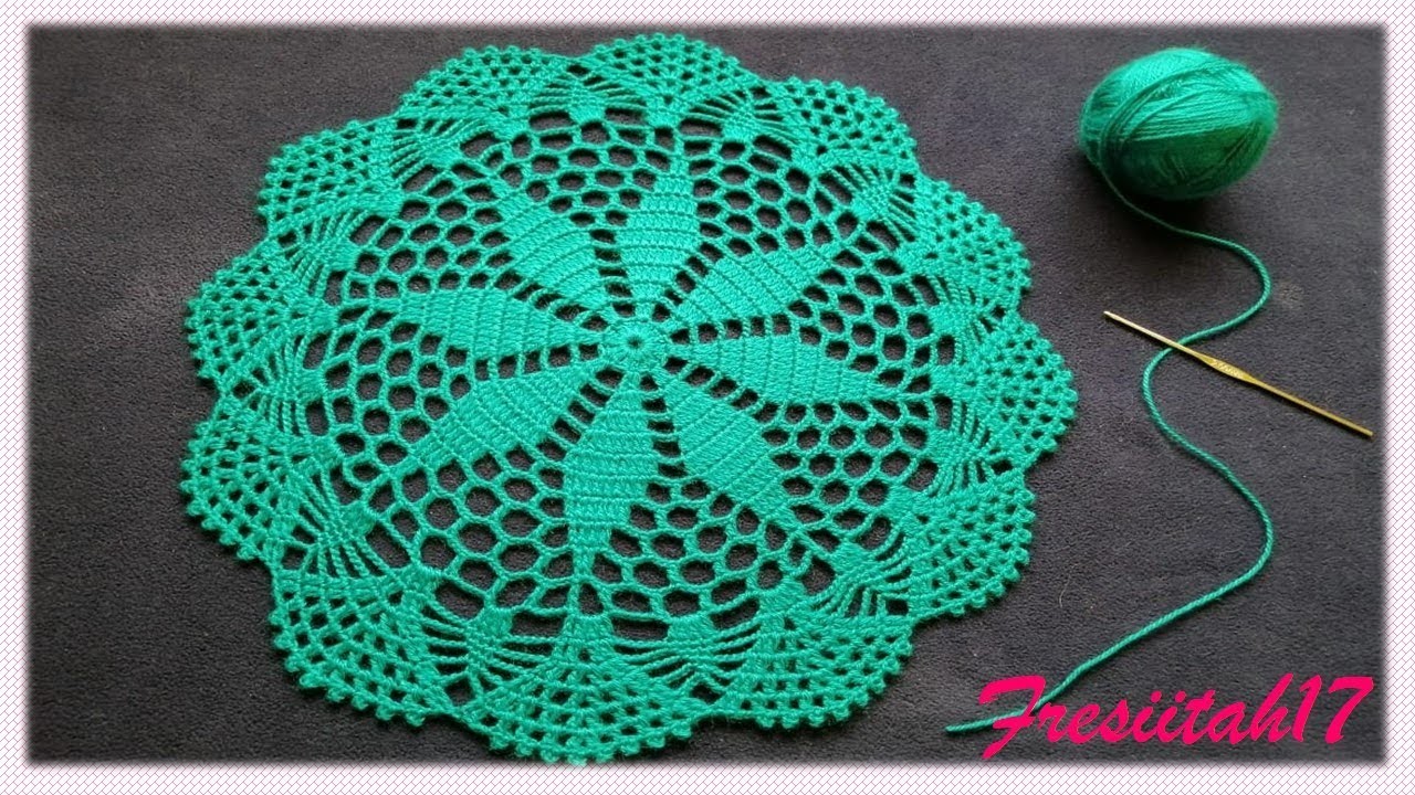 Bonito tapete tejido a crochet paso a paso (diámetro aprox. 35 cm - 17 hileras)
