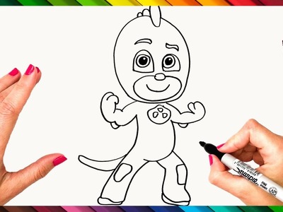 Cómo Dibujar A Gecko De Heroes En Pijamas (PJ Masks) Paso A Paso ???? Dibujos Para Niños