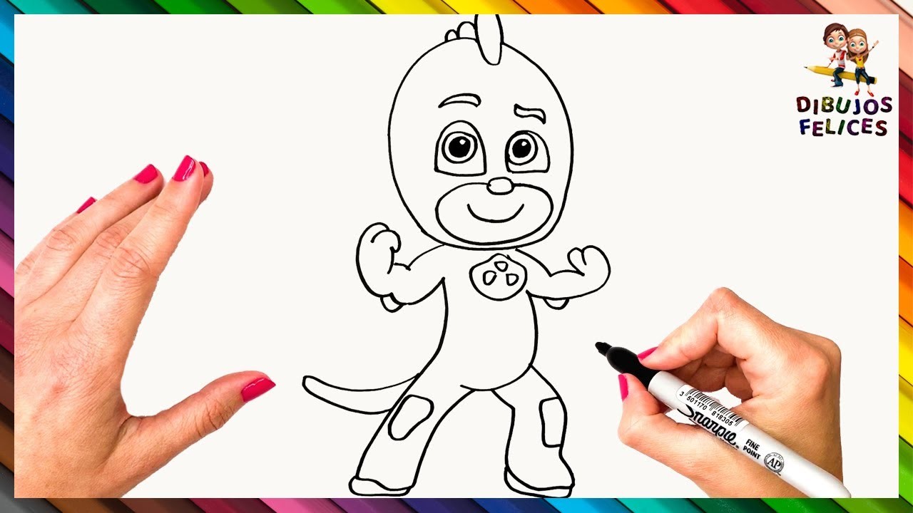 Cómo Dibujar A Gecko De Heroes En Pijamas (PJ Masks) Paso A Paso ???? Dibujos Para Niños