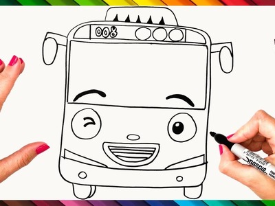 Cómo Dibujar A Tayo El Pequeño Autobus Paso A Paso ???? Dibujos Para Niños