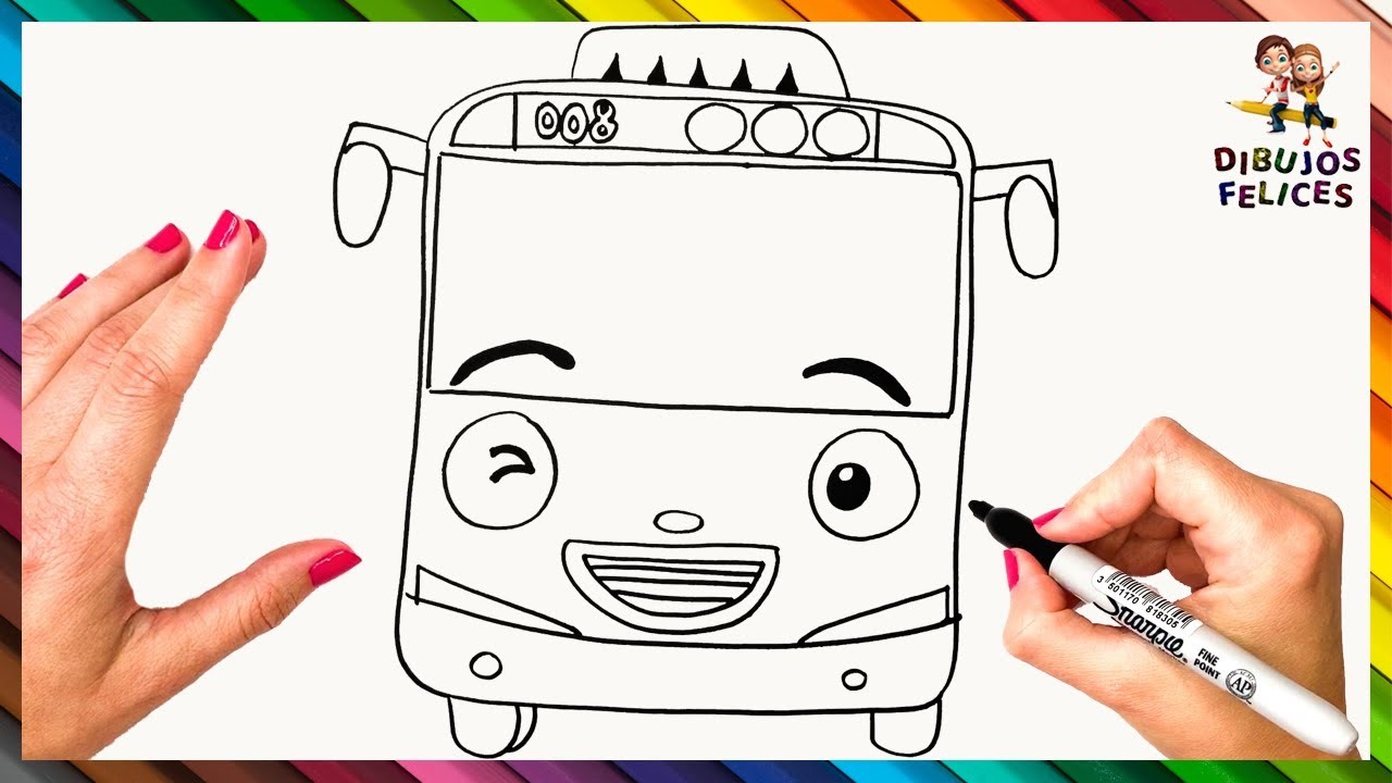 Cómo Dibujar A Tayo El Pequeño Autobus Paso A Paso ???? Dibujos Para Niños