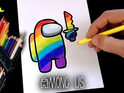 COMO DIBUJAR AL IMPOSTOR ARCOIRIRS DE AMONG US PASO A PASO | how to draw among us rainbow impostor