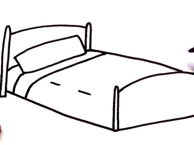 Cómo dibujar UNA CAMA paso a paso para niños - dibujo de una cama