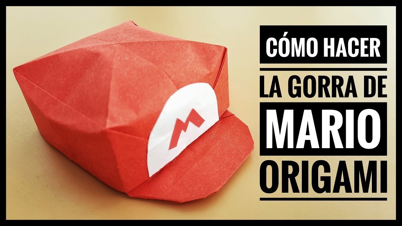 ????????Cómo hacer la GORRA ???? de MARIO | Origami de Mario Bros FÁCIL✅