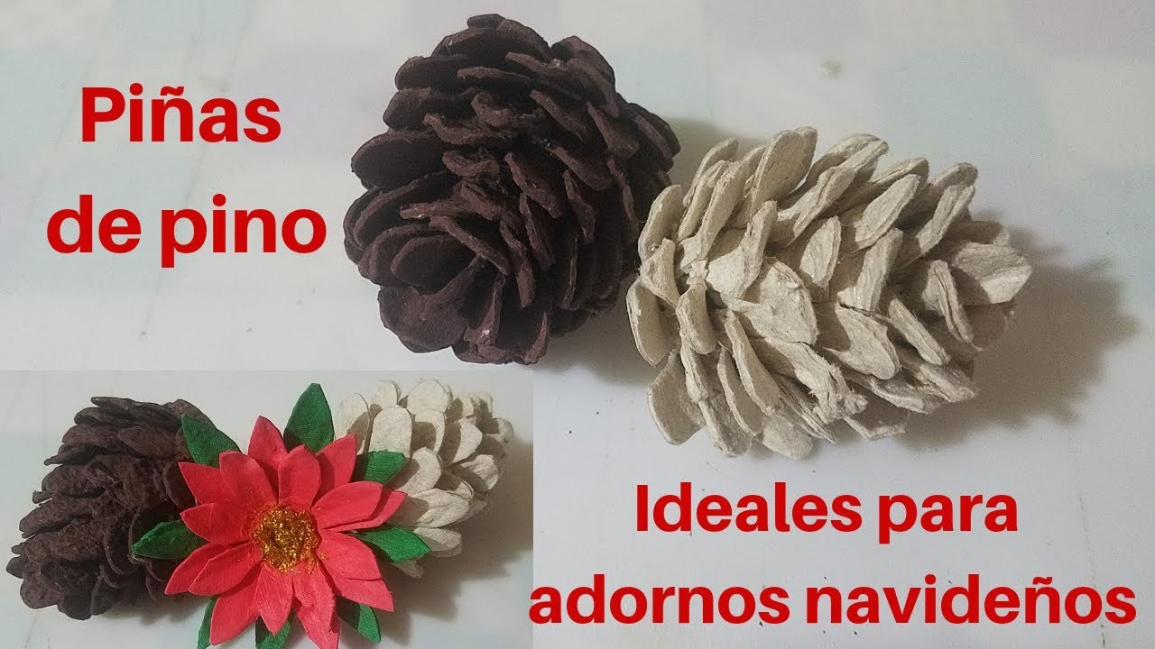 Como hacer una PIÑA DE PINO con  CARTÓN DE HUEVOS. para ADORNOS NAVIDEÑOS