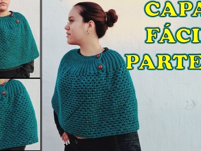 Elegante capa a crochet paso a paso | Poncho tejido a crochet parte #2