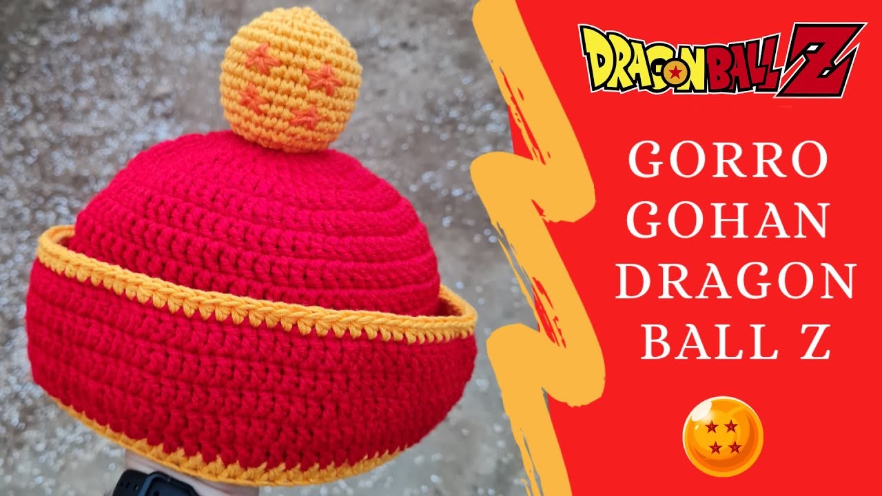Gorro Gohan a crochet talla de 3 a 6 años, dragon ball z, esfera del dragon | MaríaDCrochet