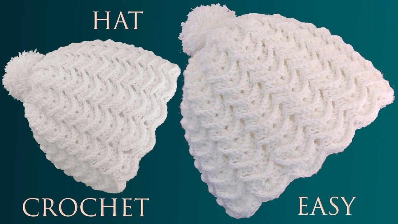 Gorro tejido a Crochet paso a paso Sombrero de ganchillo Punto fácil para principiantes
