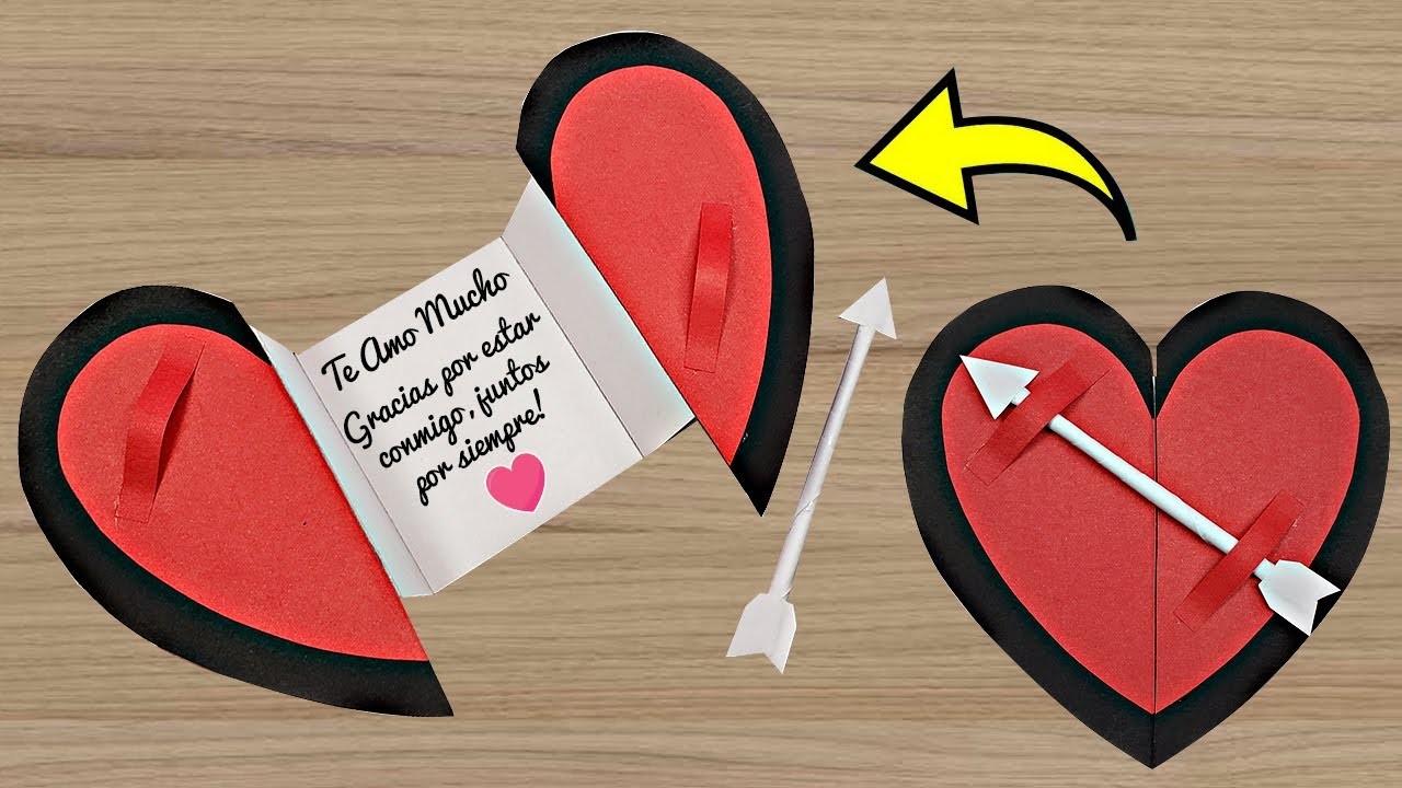 ❤️ Tarjeta Corazón Cupido | Manualidades para San Valentín | Cupid Heart Card | Tarjeta muy fácil