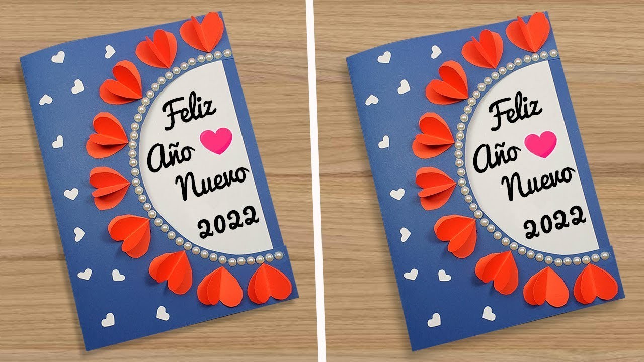 ???? Tarjeta para año nuevo 2022 | Tarjeta hecha a mano | Easy and Beautiful card for New year 2022