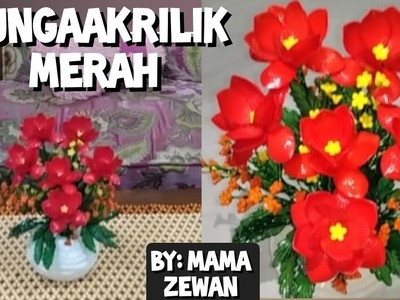 DIY TUTORIAL Cara Membuat Bunga Akrilik Merah ll ACRYLIC FLOWER