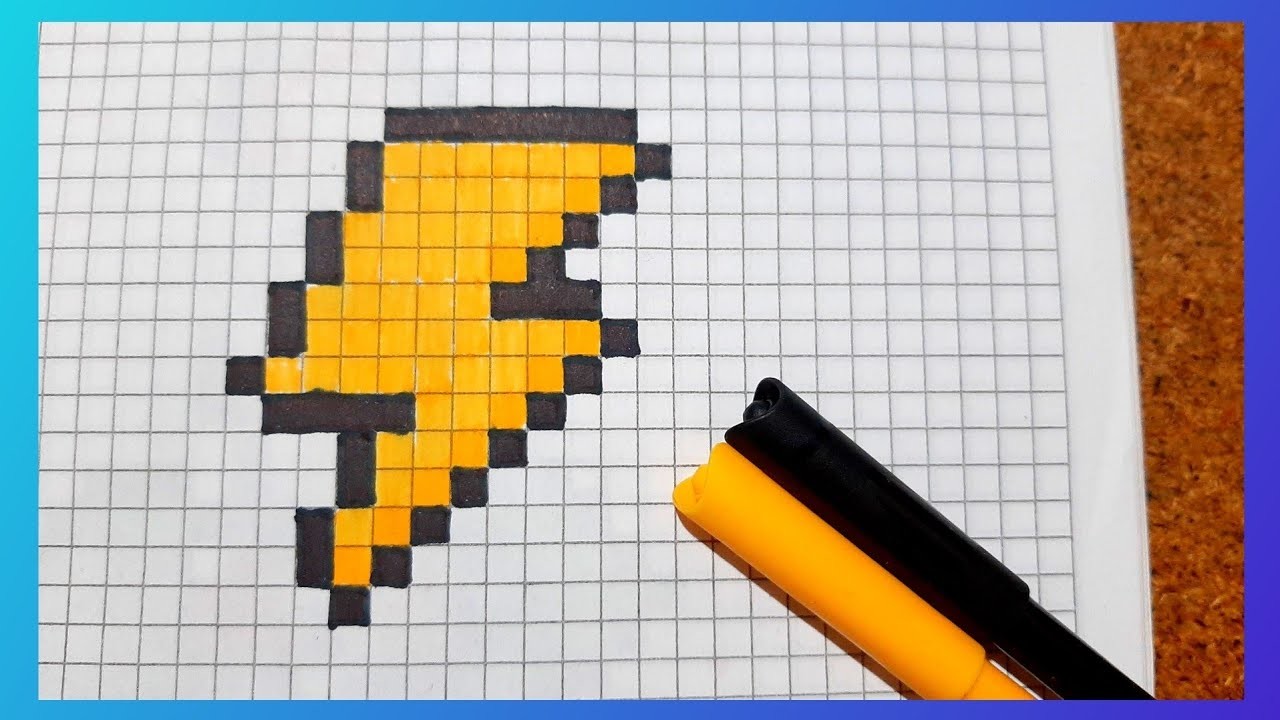 ☄ Emoji RAYO en pixelart How to draw a LIGHTNING Emoji in pixelart