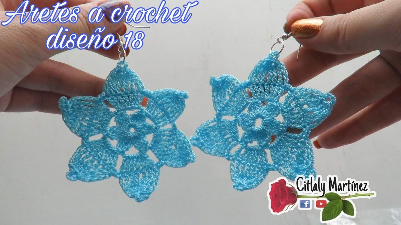 Aretes a crochet diseño 18