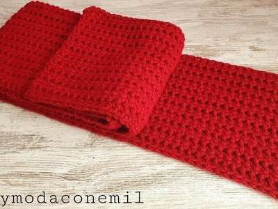 Bufanda de lana a crochet fácil paso a paso