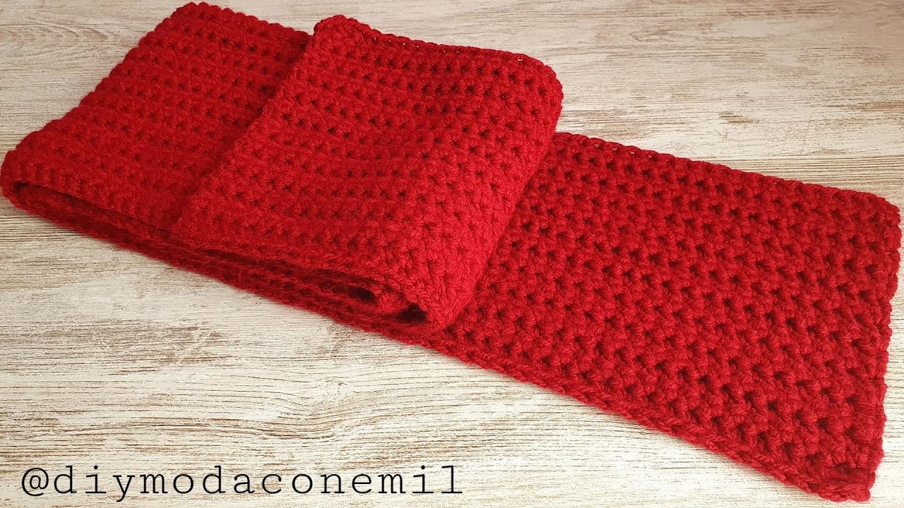 Bufanda de lana a crochet fácil paso a paso