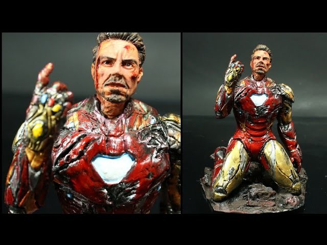 Como hacer a IRON MAN.colaboración(Clay Master)yo soy Iron man.porcelana fria.Avengers end game