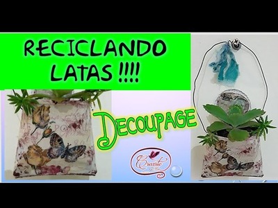 #diy ¿Cómo hacer macetas con latas? Macetas colgantes. Idea para reciclar. Recycling cans. Pots