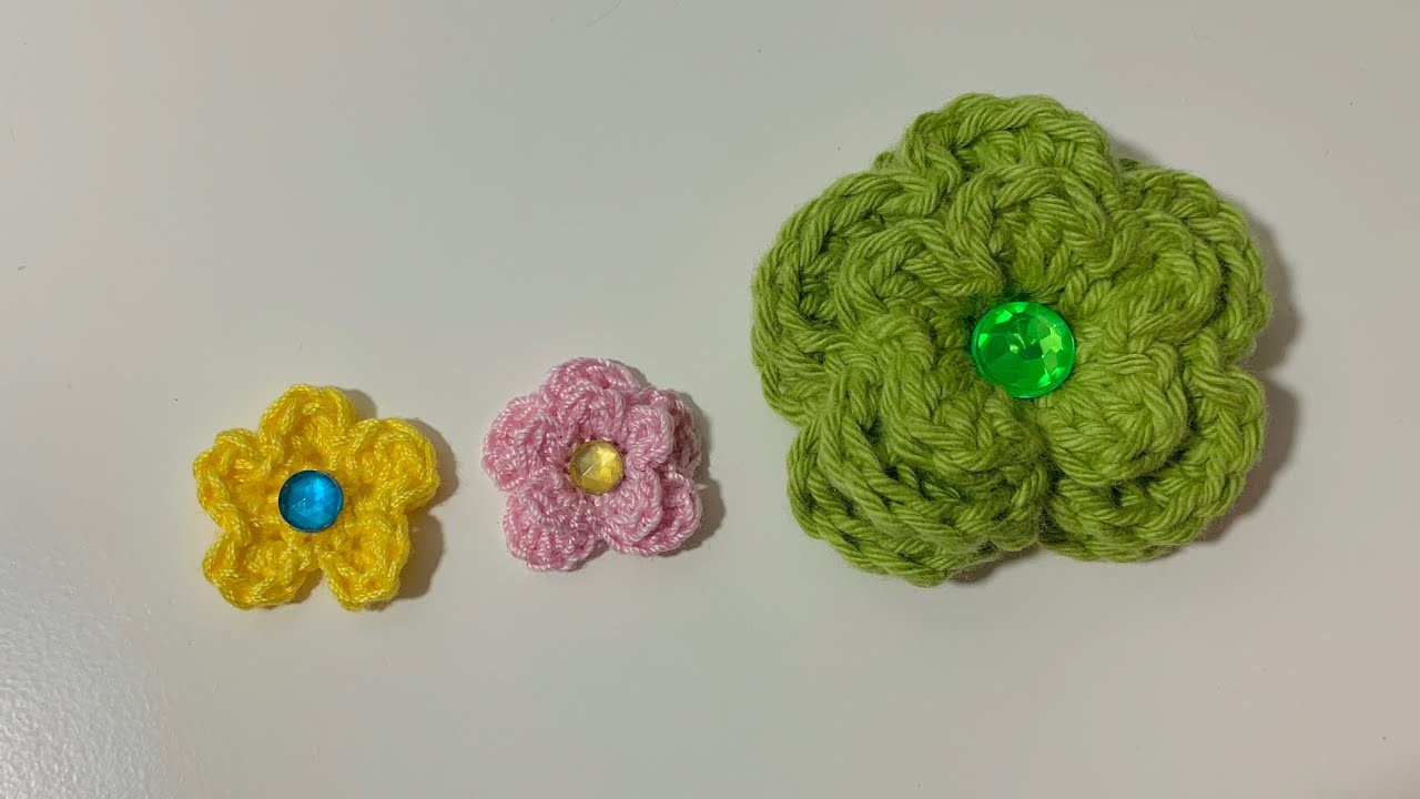 Flor de 5 petalos tejida a crochet | 3 opciones | muy facil de tejer | paso a paso | tejidos bebe