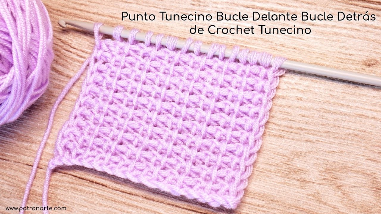 Punto Tunecino Bucle Delante Bucle Detrás de Crochet Tunecino | Aprende Crochet Tunecino Paso a Paso
