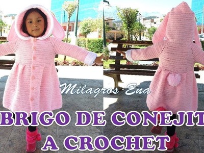 VIDEO COMPLETO de Abrigo de conejita a crochet paso a paso