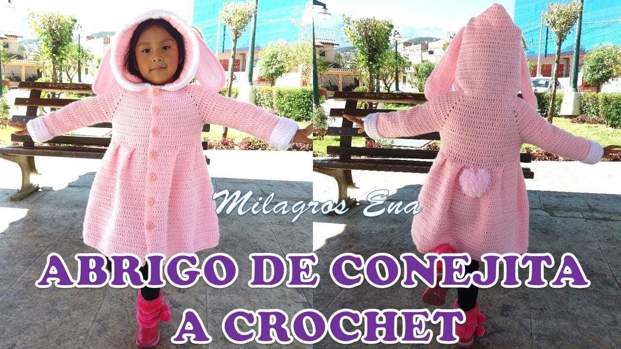 VIDEO COMPLETO de Abrigo de conejita a crochet paso a paso